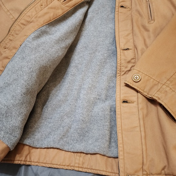 Men's Aigle Tan Cotton Wool Blend Utility Tan Jacket Size XXL - Picture 4 of 15